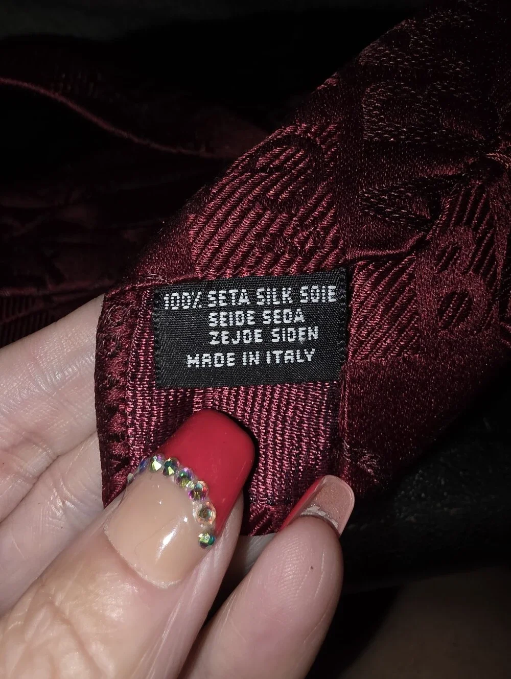 Dolce & Gabbana Wine Red Logo Jacquard Tie